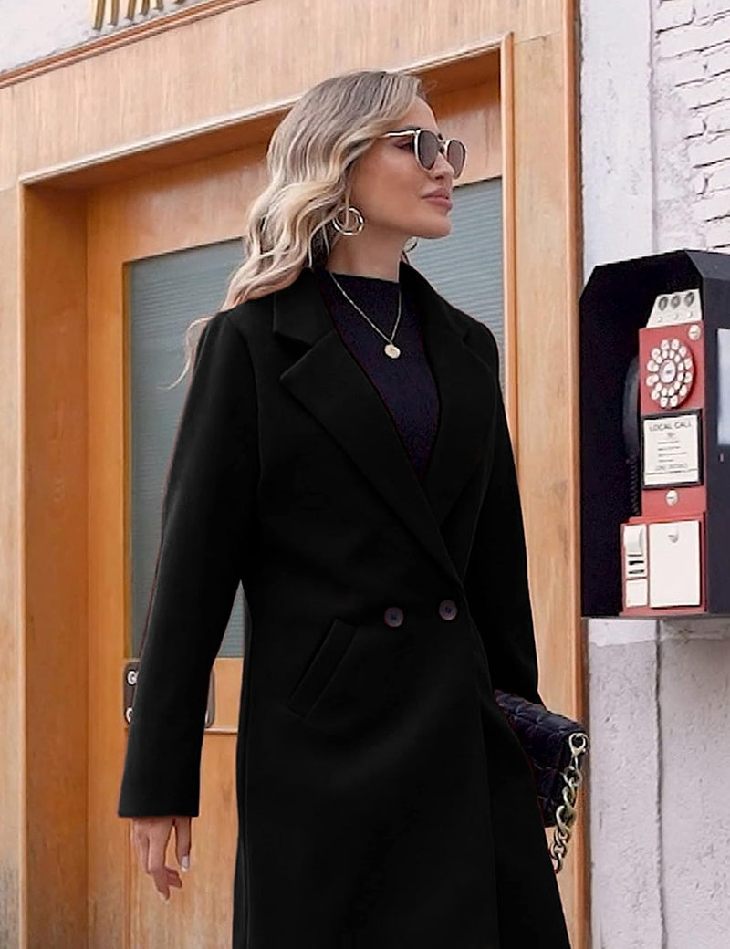 Ladies' Winter Wool Coat with Notch Lapels - Sofia-Beige-XS-State of Style