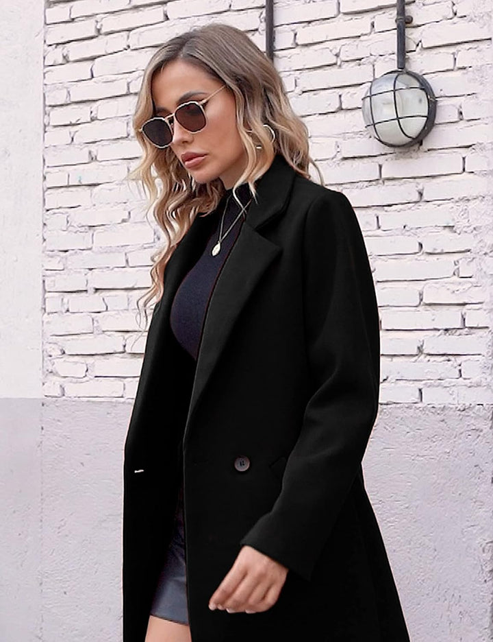 Ladies' Winter Wool Coat with Notch Lapels - Sofia-Beige-XS-State of Style