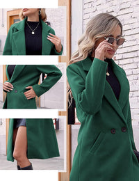 Ladies' Winter Wool Coat with Notch Lapels - Sofia-Beige-XS-State of Style