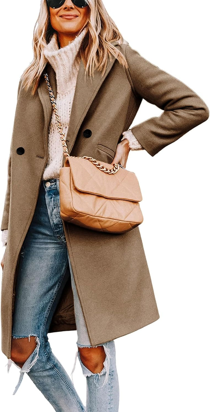 Ladies' Winter Wool Coat with Notch Lapels - Sofia-Camel-XS-State of Style