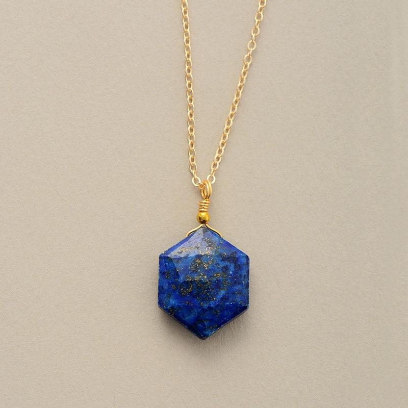 Lapis Lazuli Hexagon Necklace - Amarielle-State of Style
