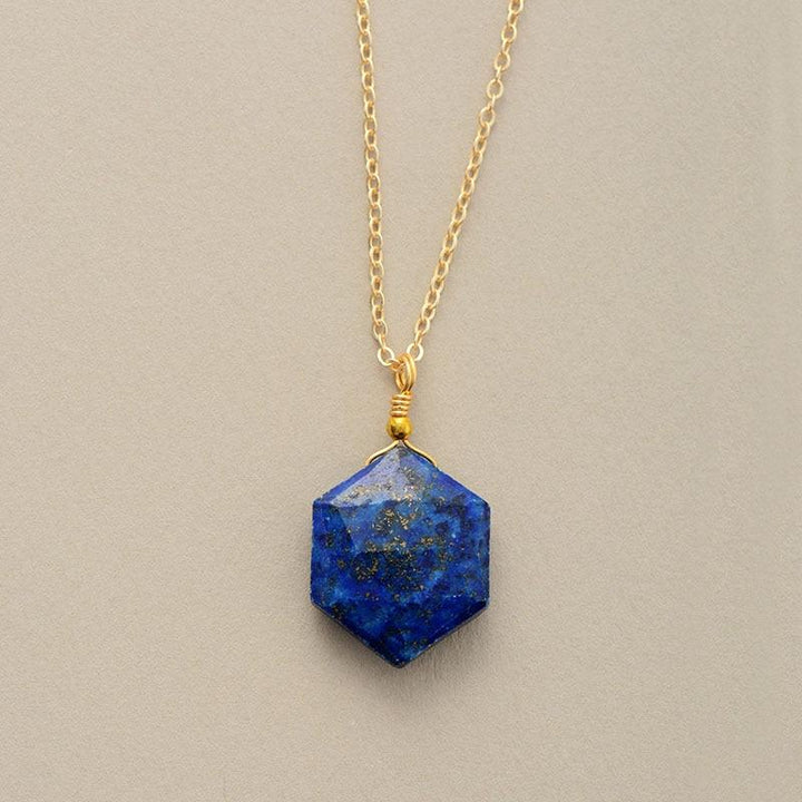 Lapis Lazuli Hexagon Necklace - Amarielle-State of Style
