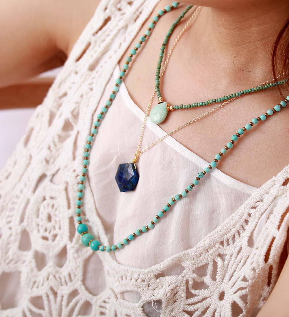 Lapis Lazuli Hexagon Necklace - Amarielle-State of Style