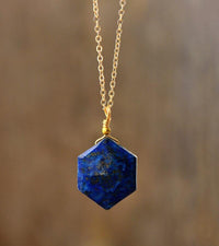 Lapis Lazuli Hexagon Necklace - Amarielle-State of Style
