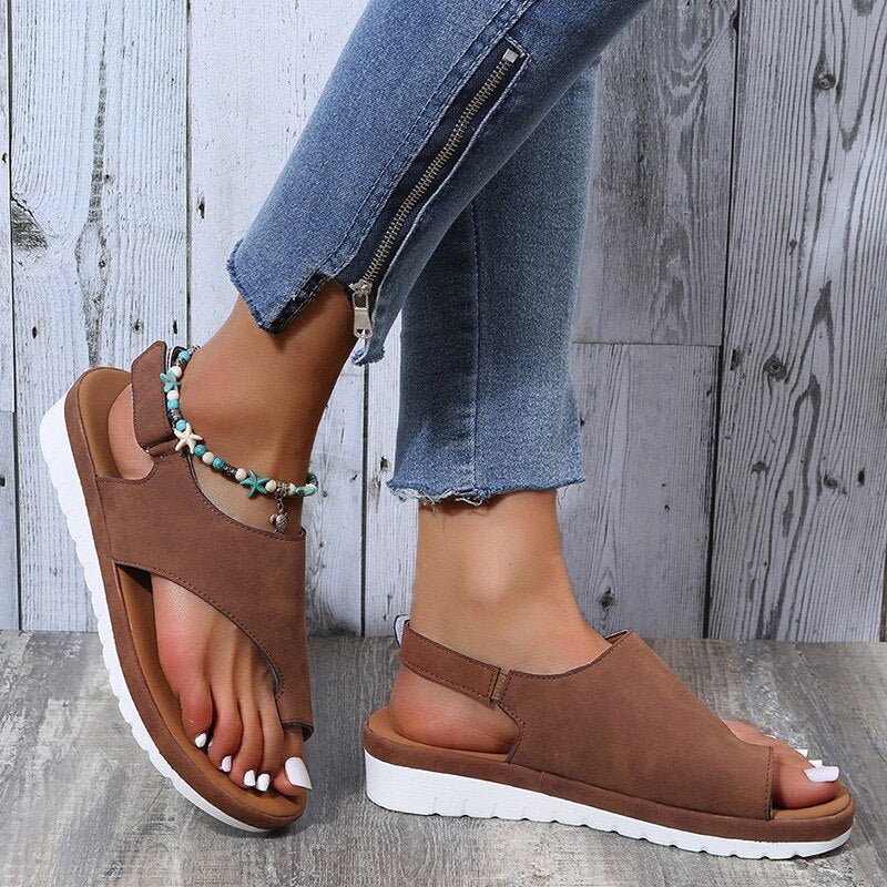 Lara - Orthopedische Corrigerende Koffiekleur Sandalen-Koffie-35-State of Style