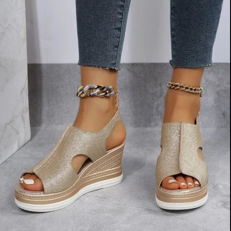 Lara - Orthopedische Gouden Platform Sandalen-Goud-36-State of Style