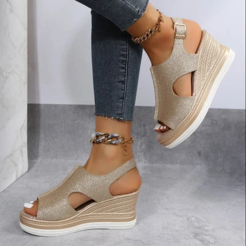Lara - Orthopedische Gouden Platform Sandalen-Goud-36-State of Style