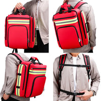Large First Aid and Survival Backpack - RescueReady-Red-State of Style