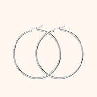 Large Hoop Earrings - Celeste-2 cm-Silver-State of Style
