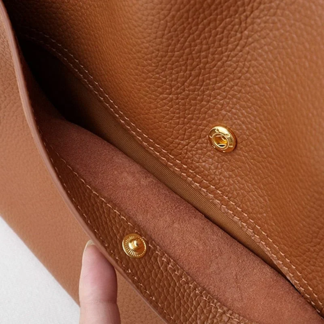 Large Leather Handbag with Royal Capacity - DailyLux-Brown-State of Style
