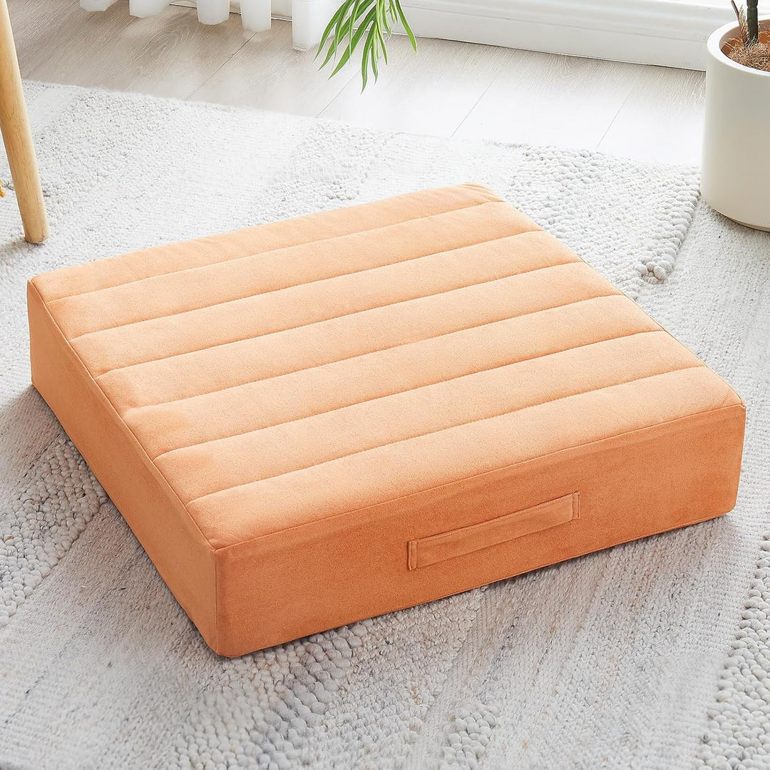 Large Meditation Cushion with Thick Foam & Soft Cover-Bordeaux Red-State of Style