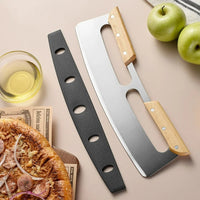 Large Pizza Cutter with Curved Stainless Steel Blade (35 cm) - Bruno-Double Handle-State of Style
