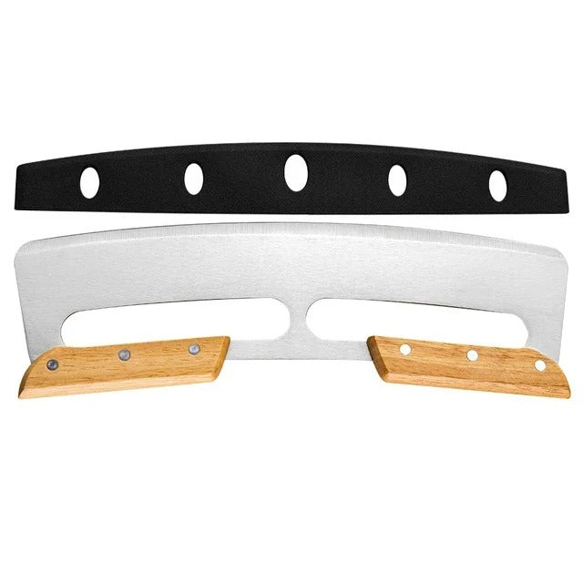 Large Pizza Cutter with Curved Stainless Steel Blade (35 cm) - Bruno-Double Handle-State of Style