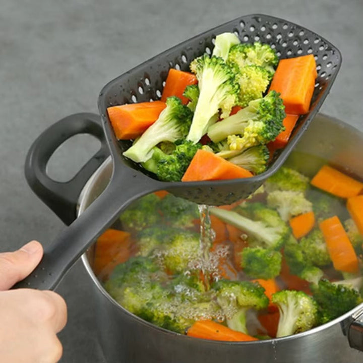 Large PP Kitchen Spoon for Draining and Serving - EasyDrain-Black-State of Style