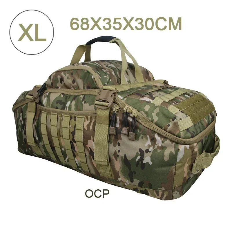 Large Tactical Travel Bag and Backpack - TrailTrek Duffle-Black-L-State of Style