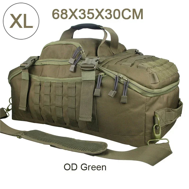 Large Tactical Travel Bag and Backpack - TrailTrek Duffle-Black-L-State of Style