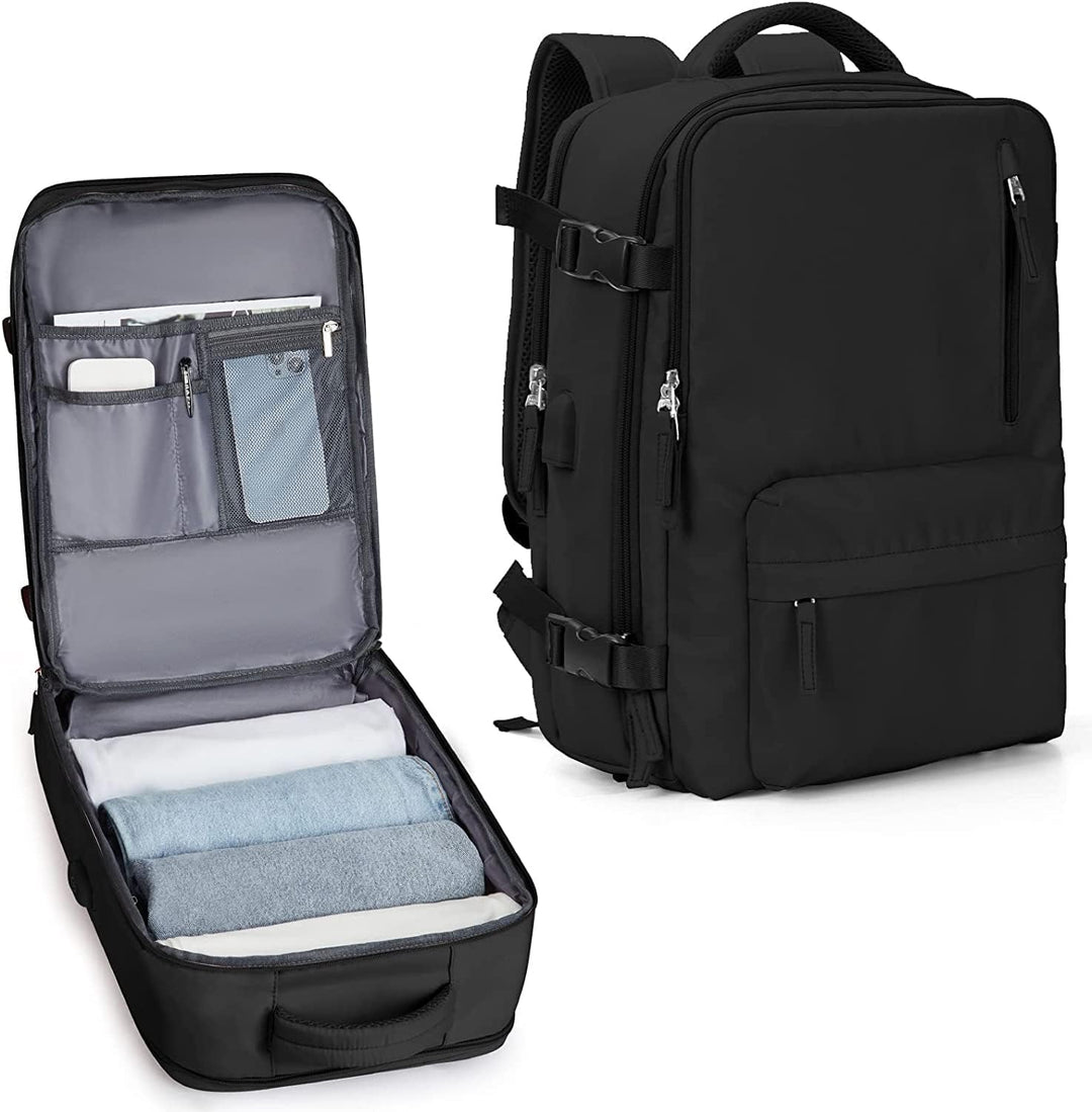 Waterproof Travel Backpack with Shoe Compartment & USB Port – 14" Laptop Fit