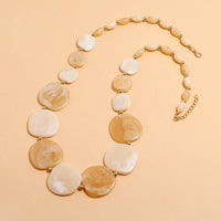 Large Wooden Bead Necklace-BEIGE-State of Style