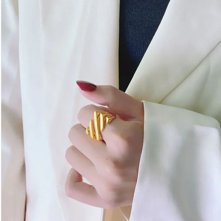 Layered Twisted Ring - Amaris-Gold-5-State of Style