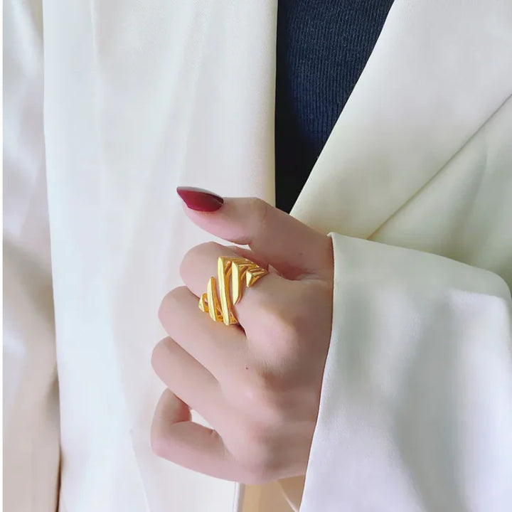 Layered Twisted Ring - Amaris-Gold-5-State of Style