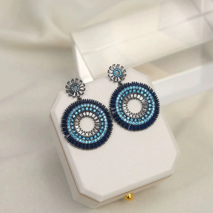 Layla Silver Evil Eye Stud Earrings-State of Style