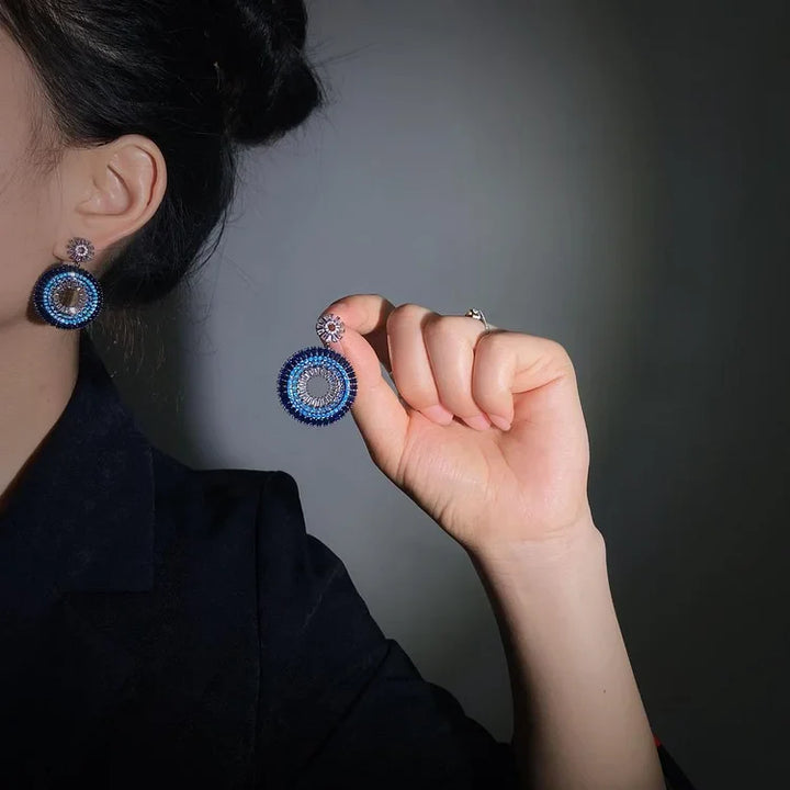 Layla Silver Evil Eye Stud Earrings-State of Style