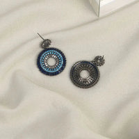Layla Silver Evil Eye Stud Earrings-State of Style