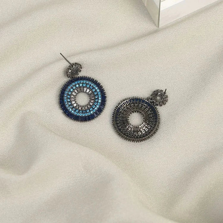 Layla Silver Evil Eye Stud Earrings-State of Style