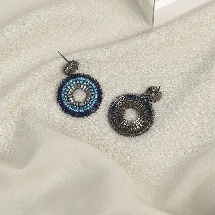 Layla Silver Evil Eye Stud Earrings-State of Style