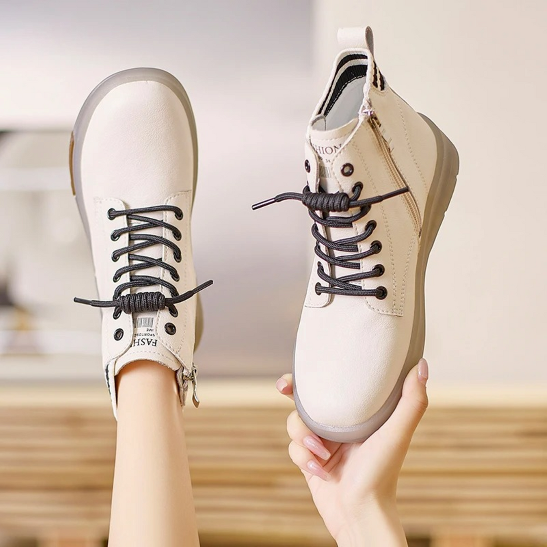 Learn Waterproof Women's Sneakers - AquaStride-Light brown-black-4-State of Style