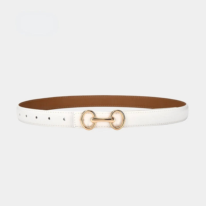 Leather Accent Belt with Celtic Charm-White-State of Style