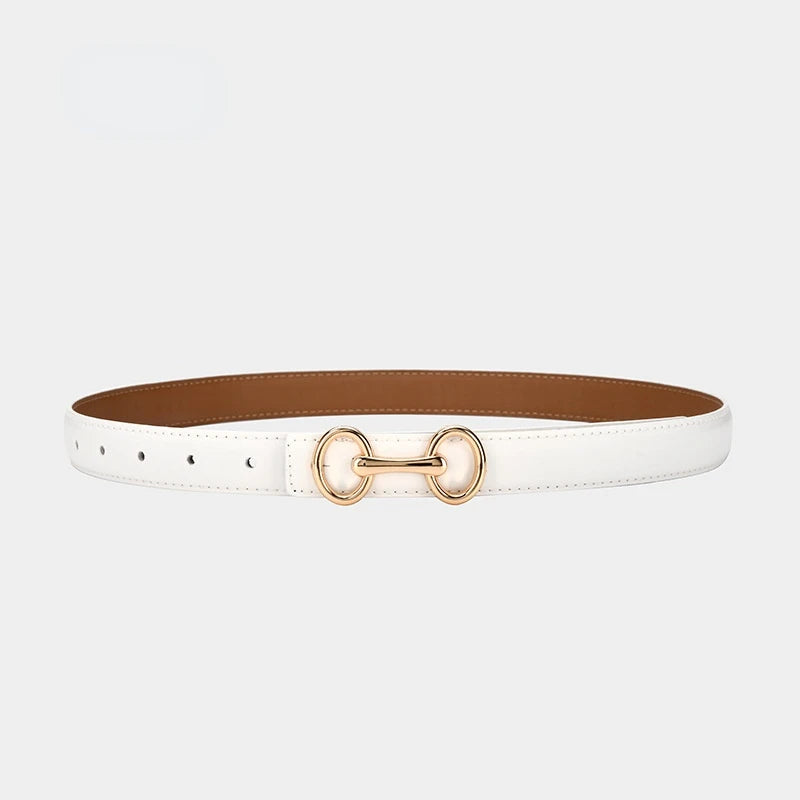Leather Accent Belt with Celtic Charm-White-State of Style