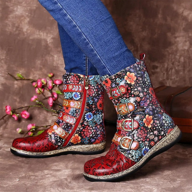 Leather Boots for Women – Elegant & Durable Footwear-Red-4.5-State of Style