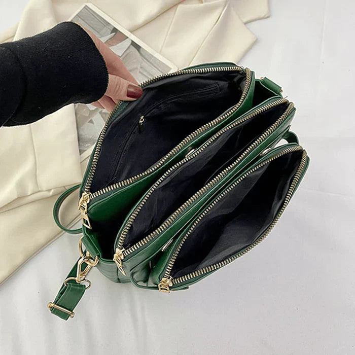 Leather Crossbody Shoulder Bag - PremierSatchel-Brown-State of Style