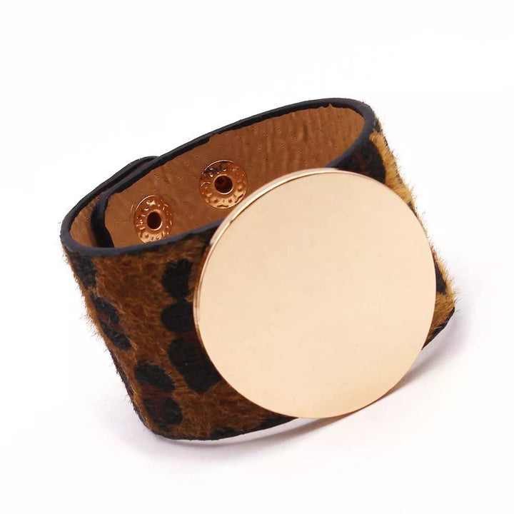 Leather Leopard Wrap Bracelet | Exquisite Handcrafted Accessory-CIRCLE DARK-State of Style