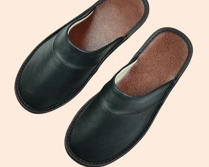 Leather Men's Slippers - Lucas-Brown-5-State of Style