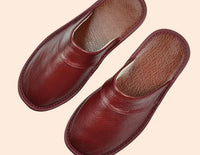 Leather Men's Slippers - Lucas-Burgundy-5-State of Style