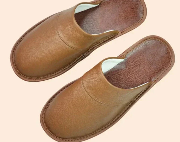 Leather Men's Slippers - Lucas-Coffee-5-State of Style