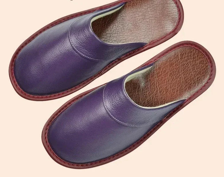 Leather Men's Slippers - Lucas-Purple-5-State of Style