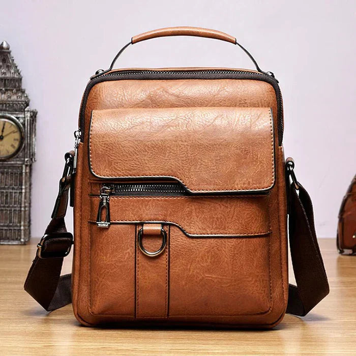 Leather Shoulder Bag - EleganceLuxe-Light Brown-State of Style