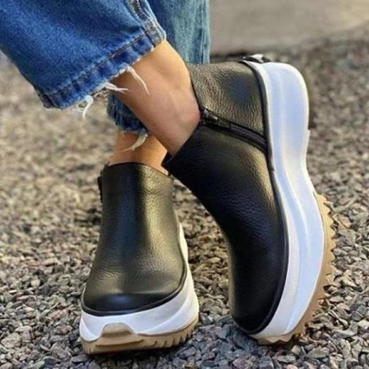 Leather Sneakers with Orthopedic Sole – Comfort & Style Combined-Black-4.5-State of Style