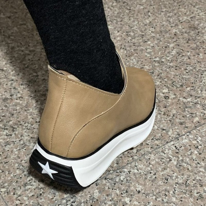 Leather Sneakers with Orthopedic Sole – Comfort & Style Combined-Black-4.5-State of Style