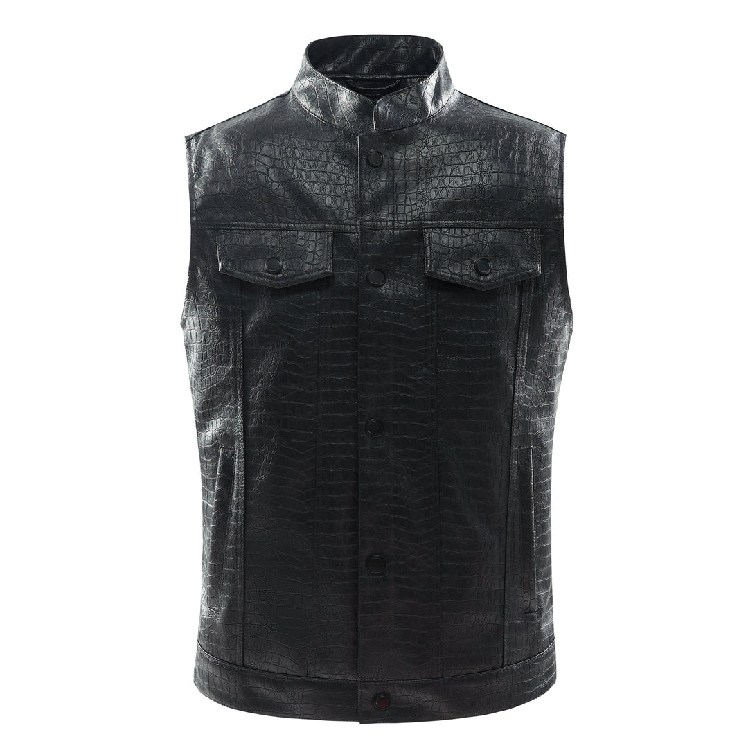 Leather Vest for Men - Viper-Black-S-State of Style