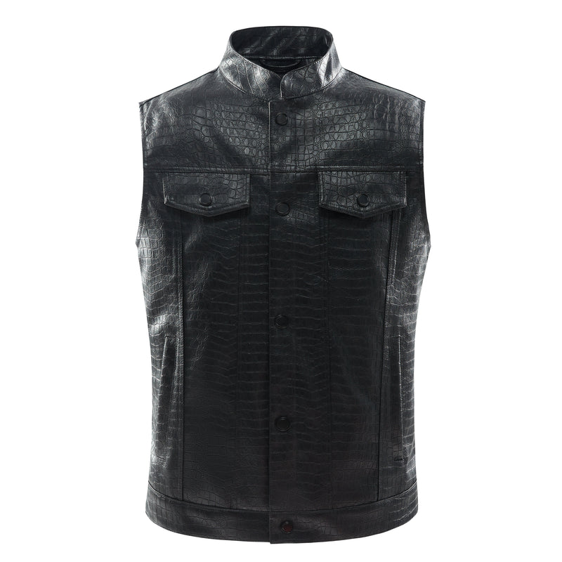 Leather Vest for Men - Viper-Black-S-State of Style