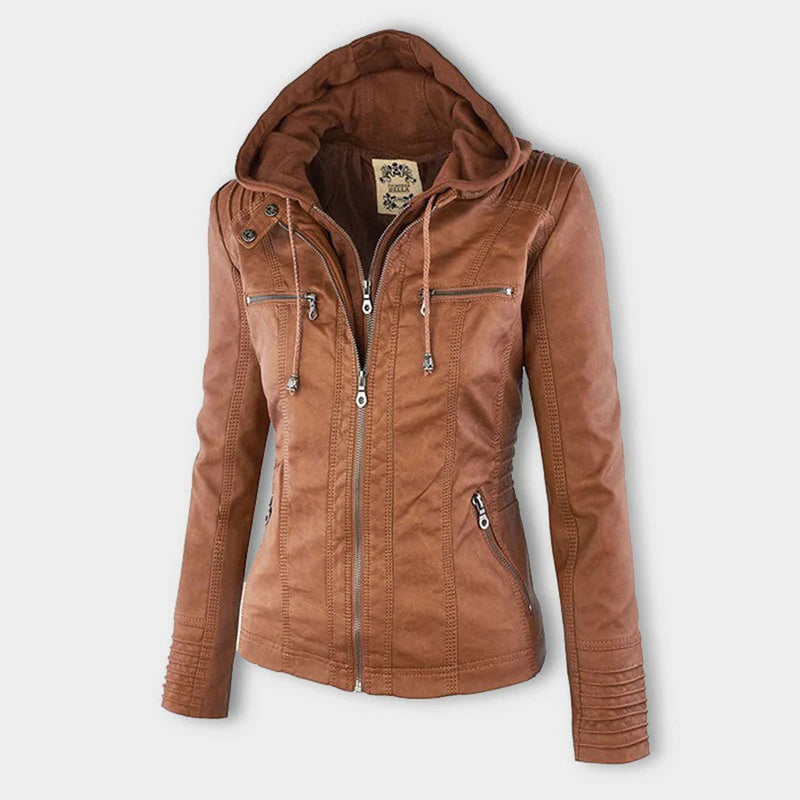 Leather Women's Summer Jacket - Amara-Khaki-S-State of Style