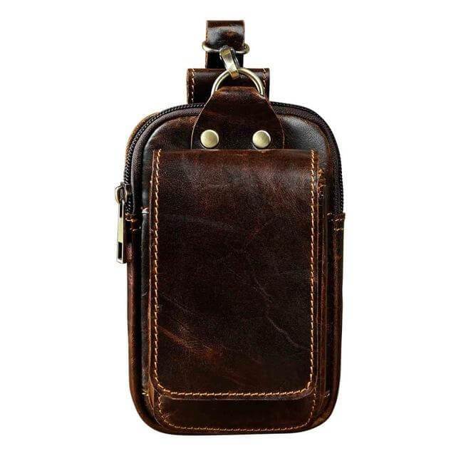 LeatherGuard Pro Men's Hip Bag-Dark Brown-State of Style