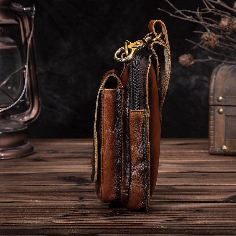 LeatherGuard Pro Men's Hip Bag-Dark Brown-State of Style