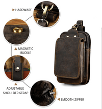 LeatherGuard Pro Men's Hip Bag-Dark Brown-State of Style
