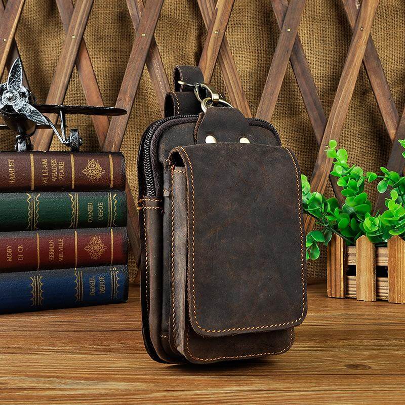 LeatherGuard Pro Men's Hip Bag-Dark Brown-State of Style