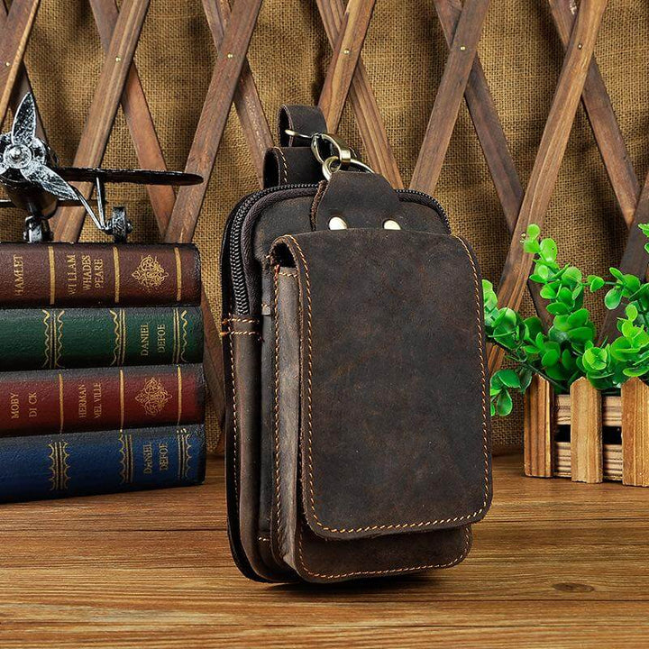 LeatherGuard Pro Men's Hip Bag-Dark Brown-State of Style